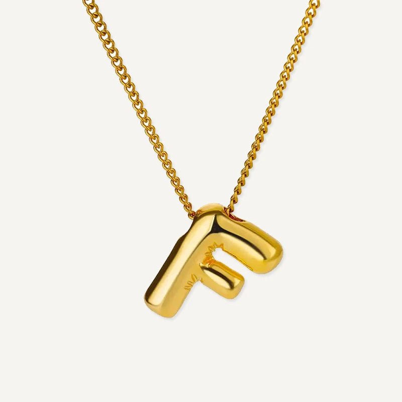 Collier Initiale Effet Ballon Lettre F
