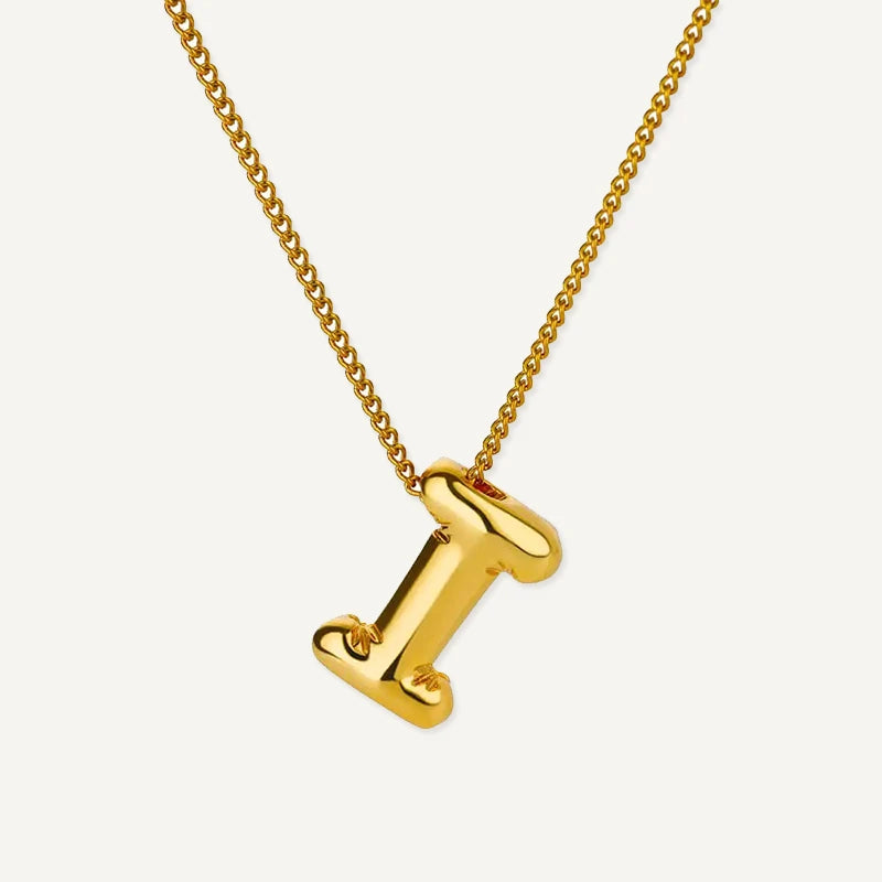 Collier Initiale Effet Ballon Lettre I