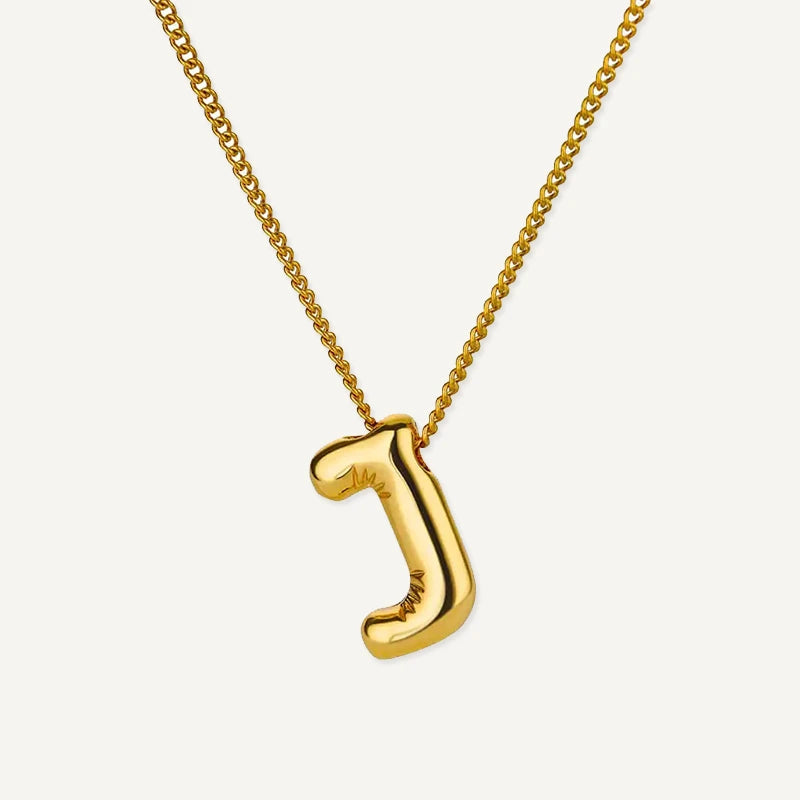 Collier Initiale Effet Ballon Lettre J