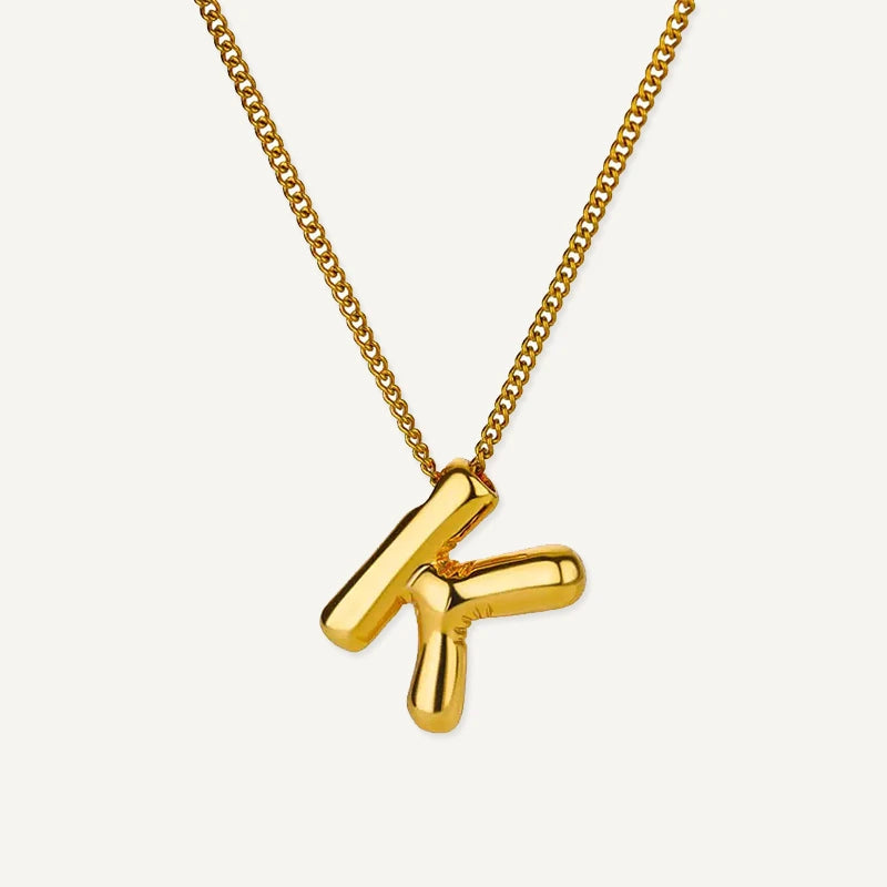 Collier Initiale Effet Ballon Lettre K