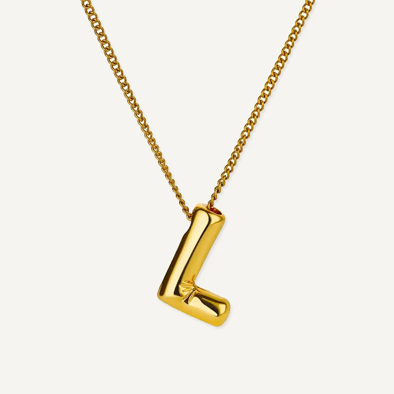 Collier Initiale Effet Ballon Lettre L