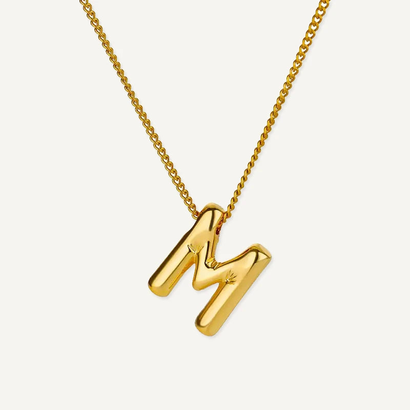 Collier Initiale Effet Ballon Lettre M