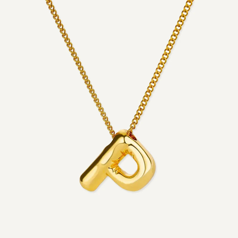 Collier Initiale Effet Ballon Lettre P