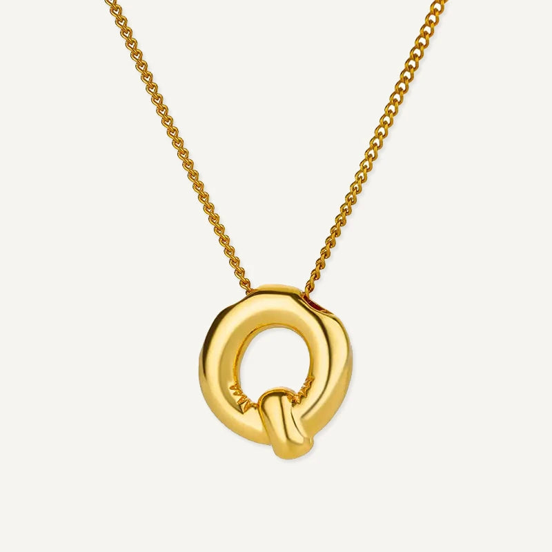 Collier Initiale Effet Ballon Lettre Q