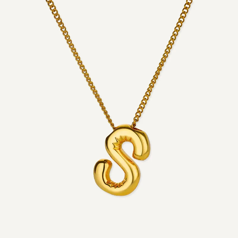 Collier Initiale Effet Ballon Lettre S