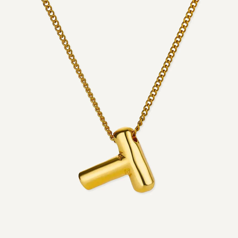 Collier Initiale Effet Ballon Lettre T
