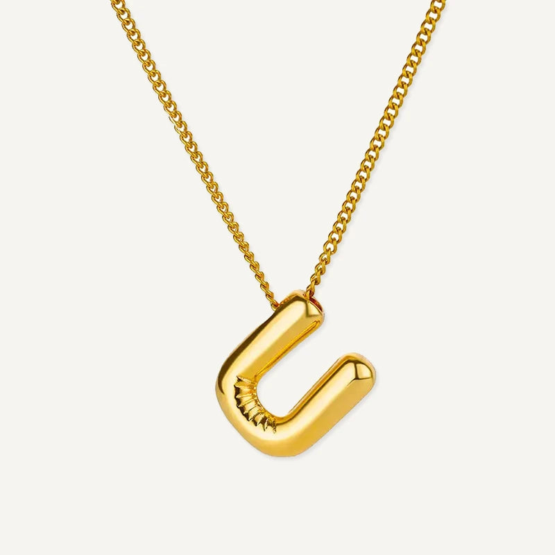 Collier Initiale Effet Ballon Lettre U