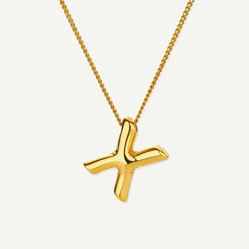 Collier Initiale Effet Ballon Lettre X