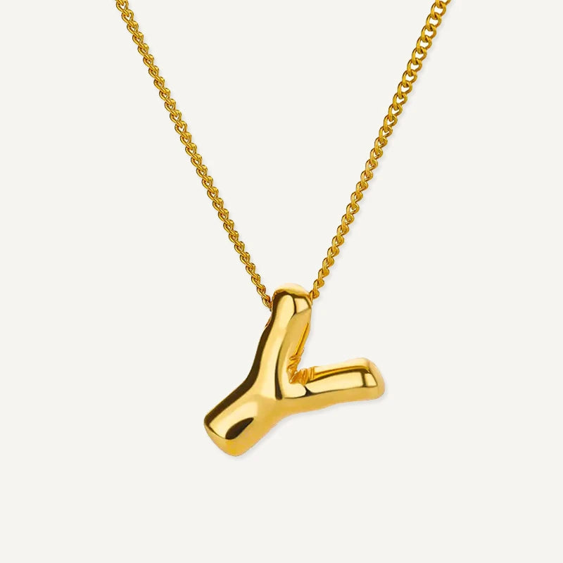 Collier Initiale Effet Ballon Lettre Y