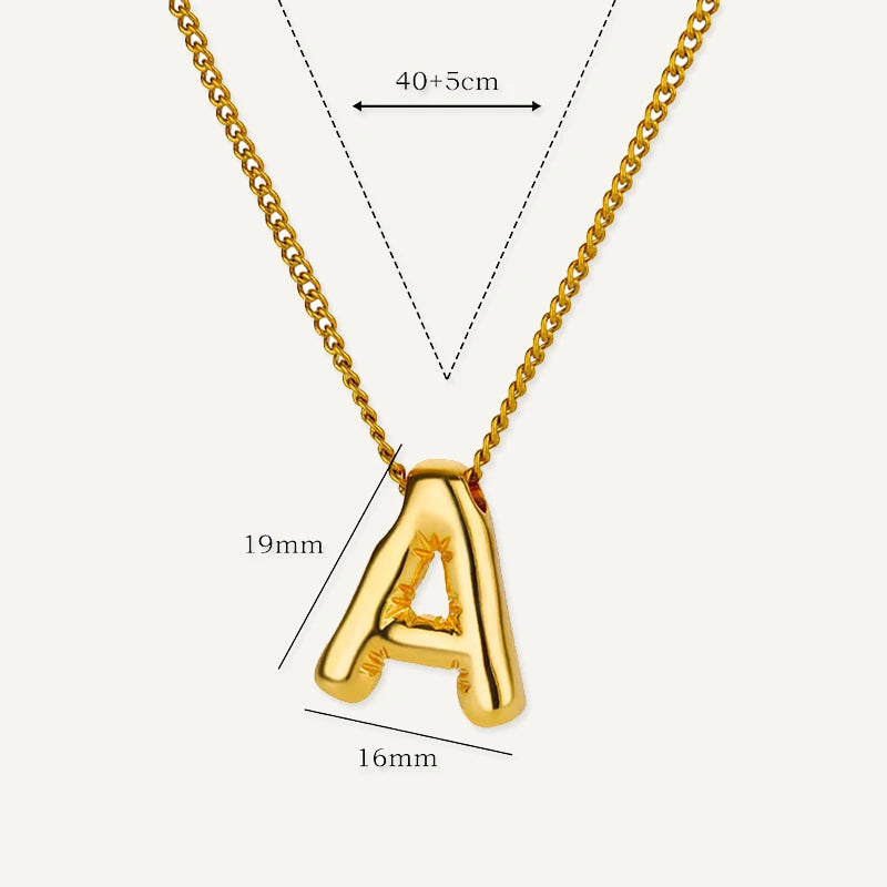 Collier Initiale Effet Ballon Taille
