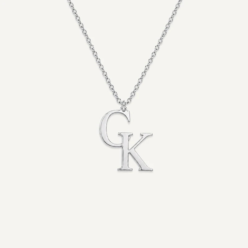 Collier 2 Initiales Argent