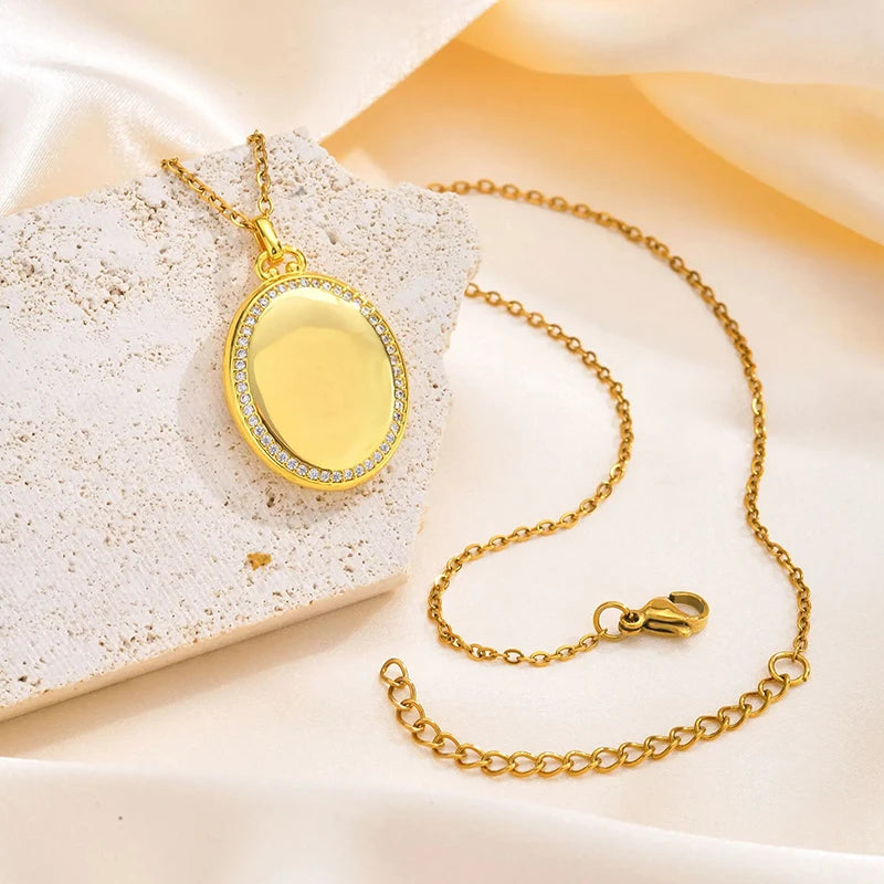 Collier Médaillon Photo Or