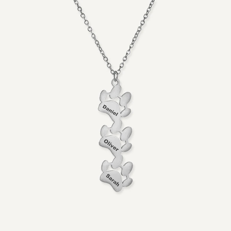 Collier Patte de Chien Personnalisé Argent