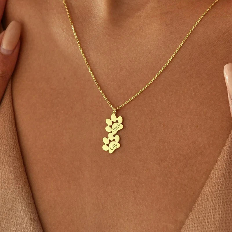 Collier Patte de Chien Personnalisé Femme