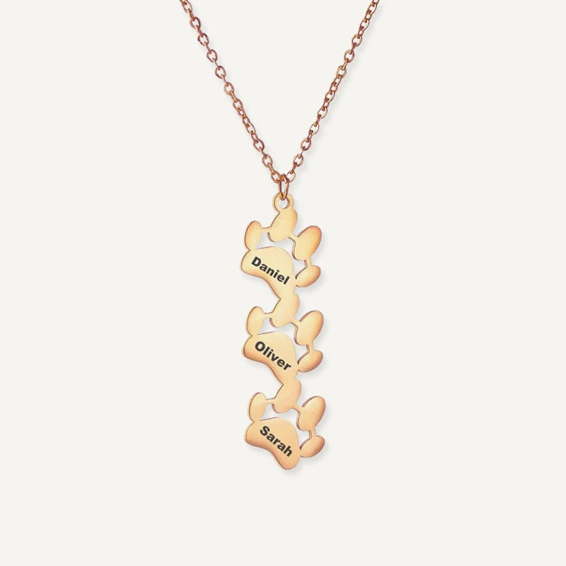 Collier Patte de Chien Personnalisé Or Rose