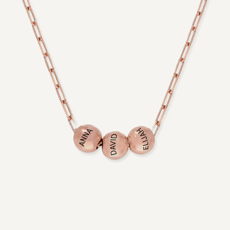 Collier Perles Personnalisés Prénoms Or Rose