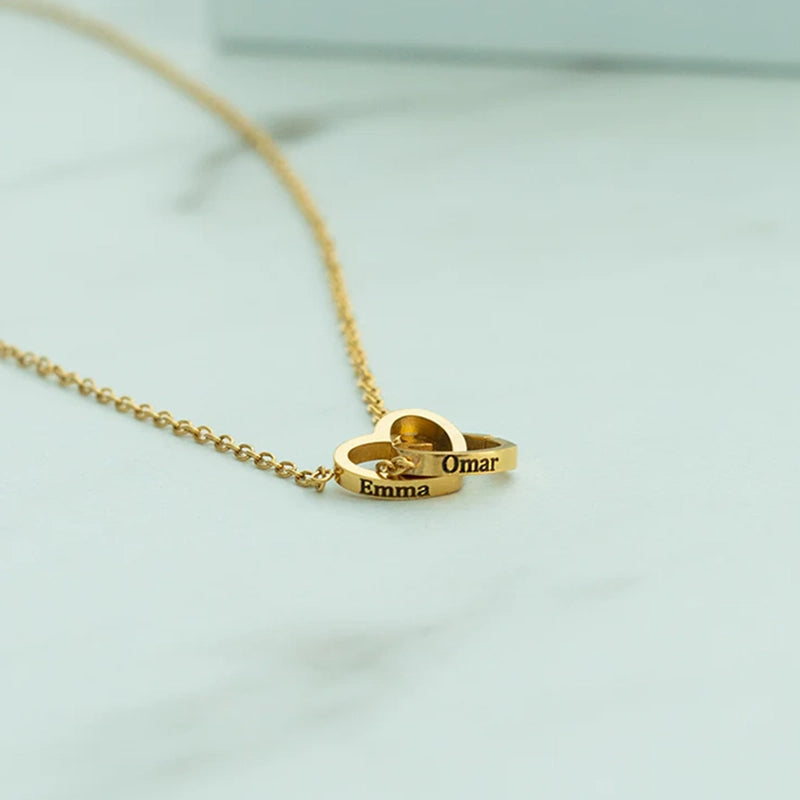 Collier Personnalisé Cœurs Entrelacés Bijoux