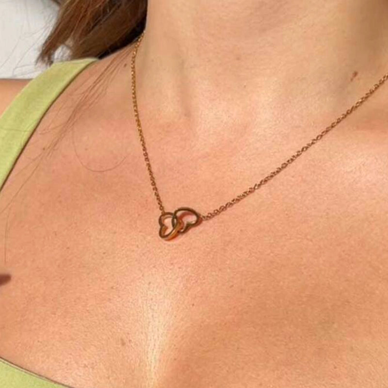 Collier Personnalisé Cœurs Entrelacés Femme