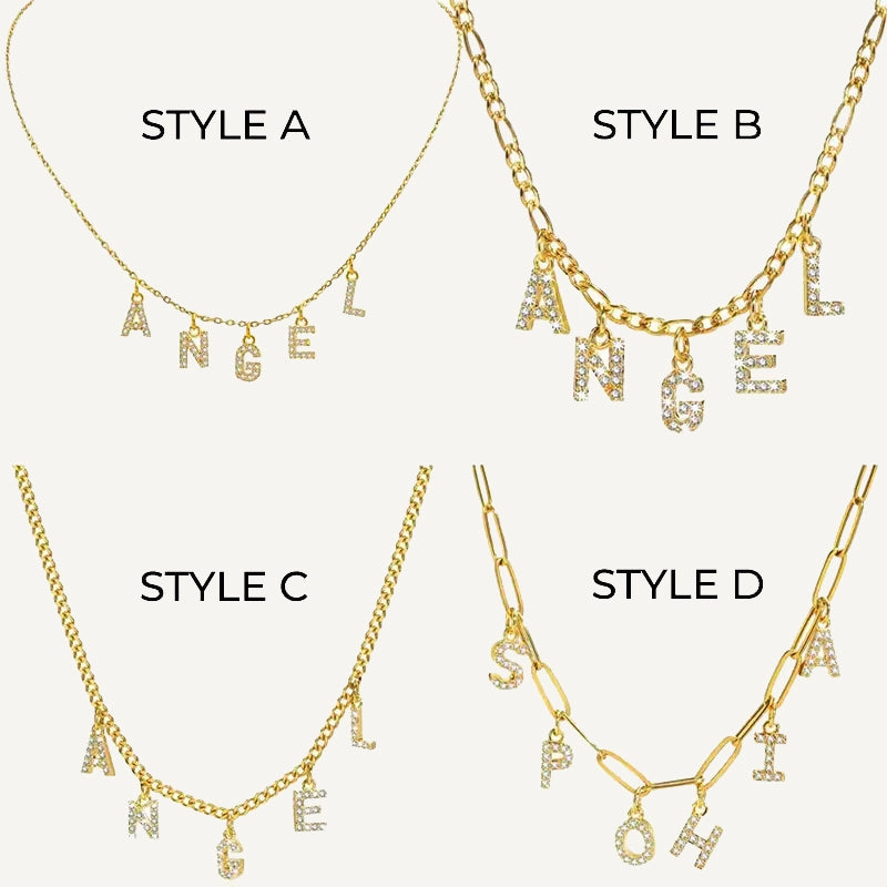 Collier Personnalisé Prénom Lettres Or