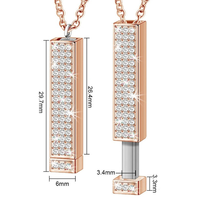 Collier Personnalisé Rectangle Strass Taille