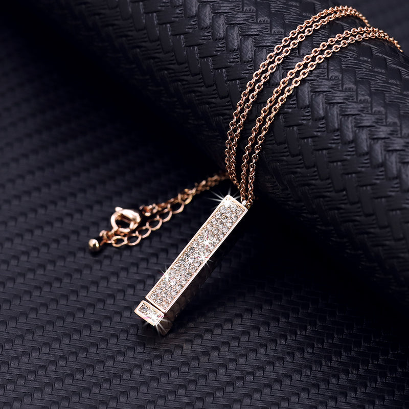 Collier Personnalisé Rectangle Strass Totem 3D