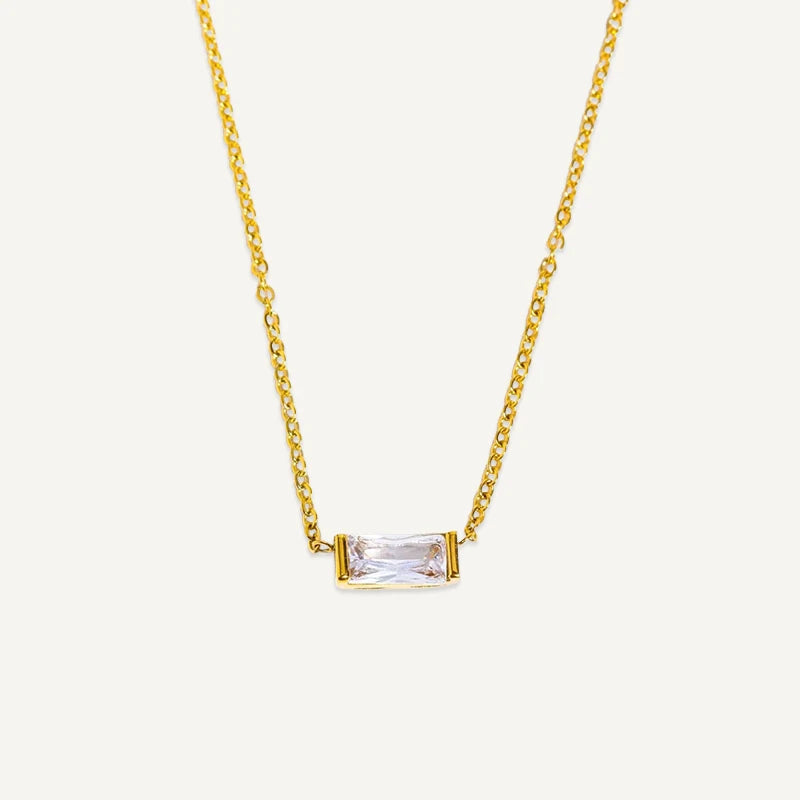 Collier Pierre de Naissance Rectangle Avril