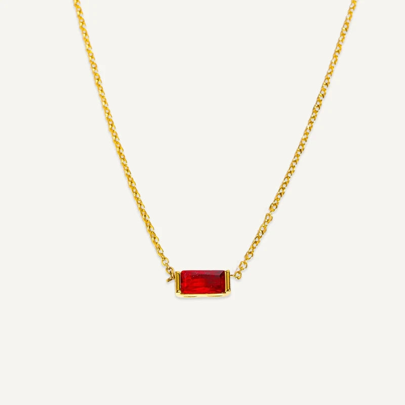 Collier Pierre de Naissance Rectangle Janvier