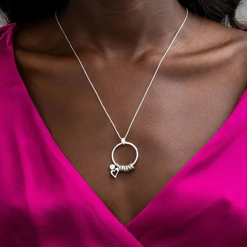 Collier Rond Prénom avec Pierre de Naissance