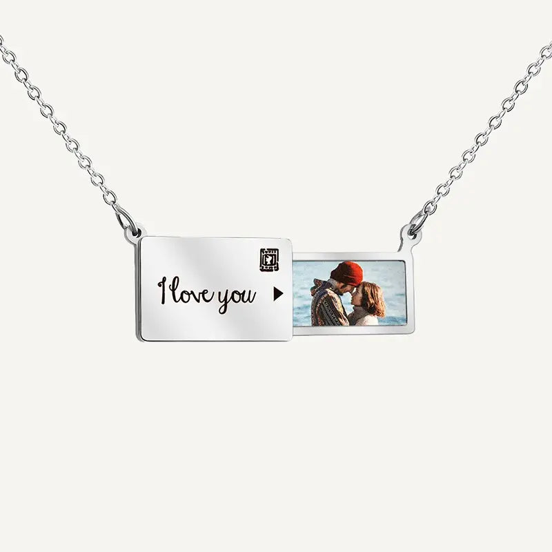 Collier avec Photo Cachée Argent