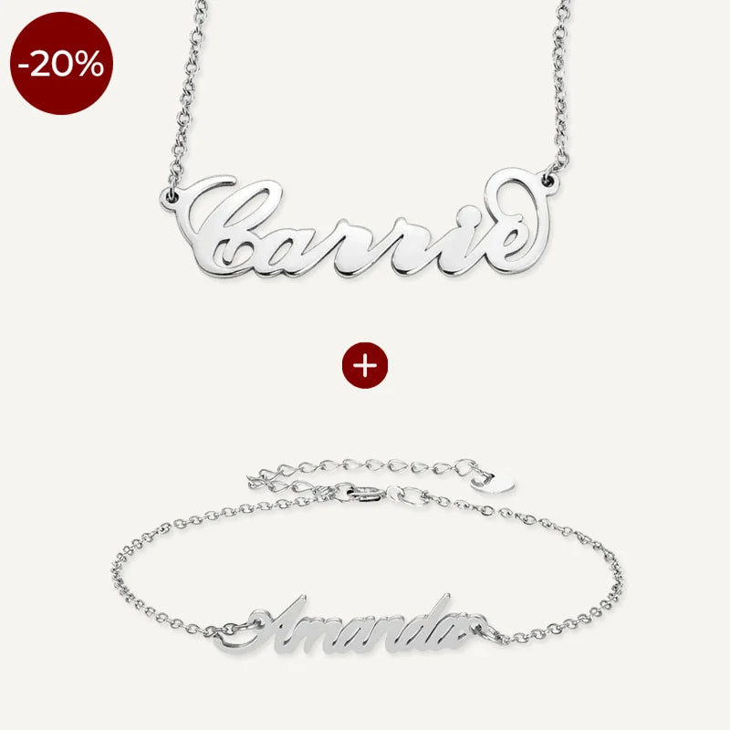 Collier et Bracelet Personnalisés Prénom Argent