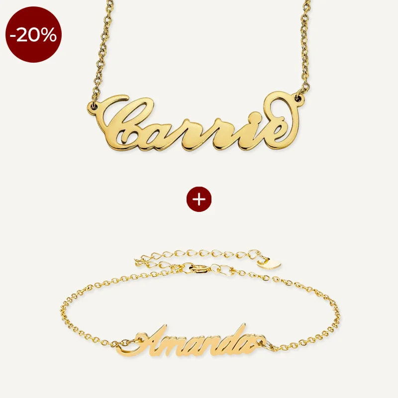 Collier et Bracelet Personnalisés Prénom Or