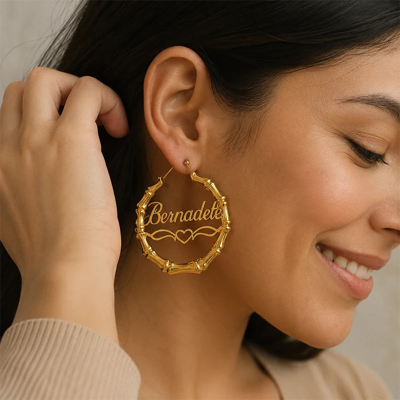 Grandes Boucles d'Oreilles Prénom Femme