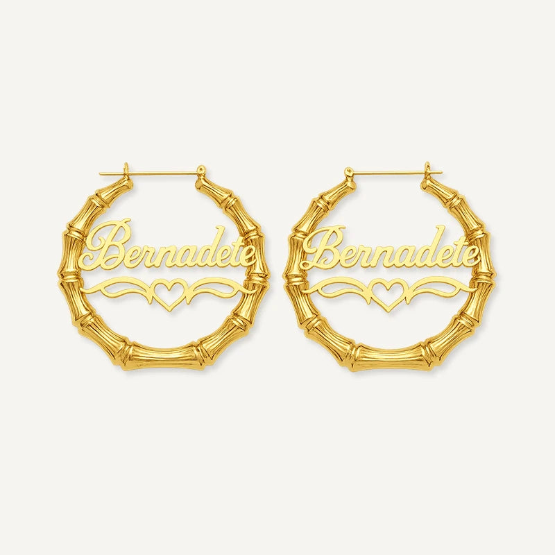 Grandes Boucles d'Oreilles Prénom Or