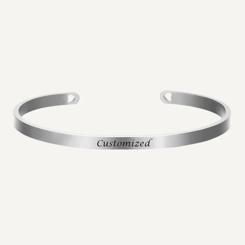 Jonc Cœur Personnalisé Argent