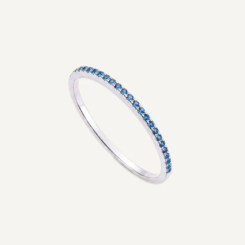 Bague Anneau Pierre de Naissance Argent Decembre
