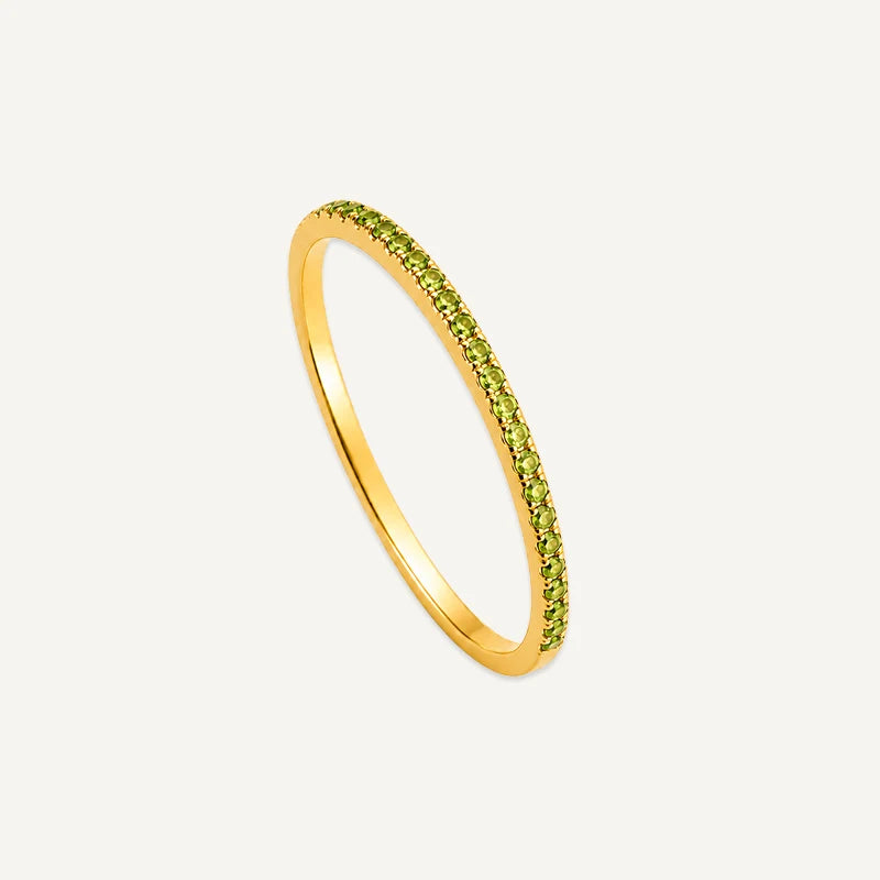 Bague Anneau Pierre de Naissance Or Aout
