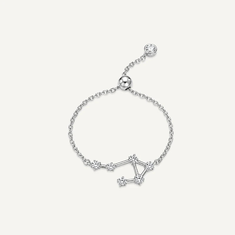 Bague chaîne Constellation du Zodiaque Argent Balance