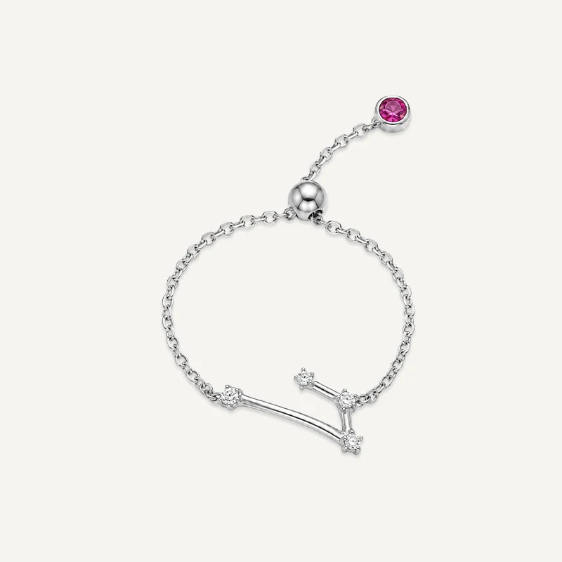 Bague chaîne Constellation du Zodiaque Argent Bélier