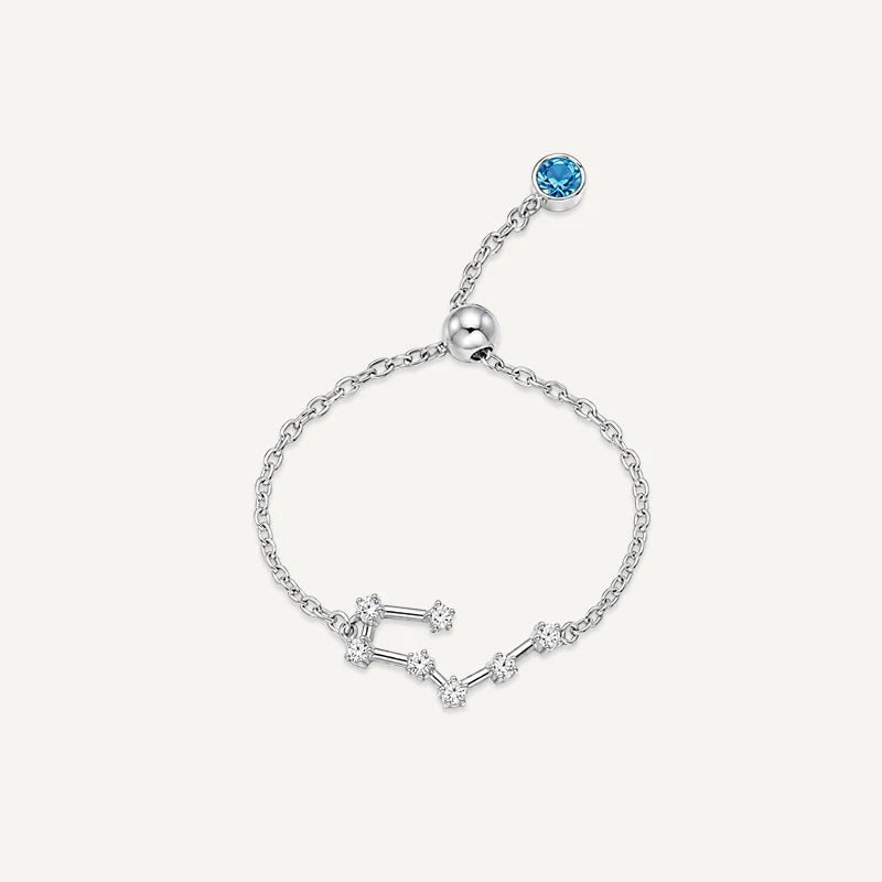 Bague chaîne Constellation du Zodiaque Argent Taureau