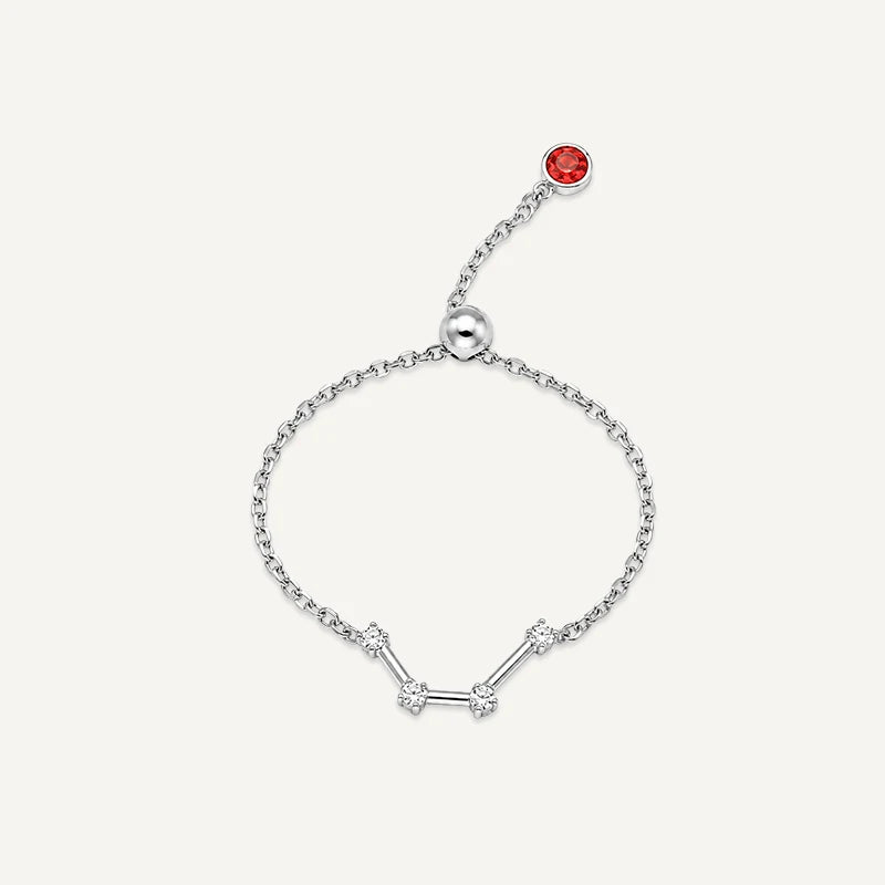 Bague chaîne Constellation du Zodiaque Argent Verseau