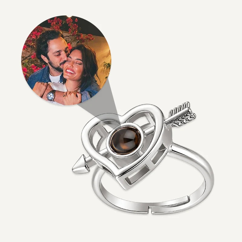Bague Cœur Amour Projection Photo