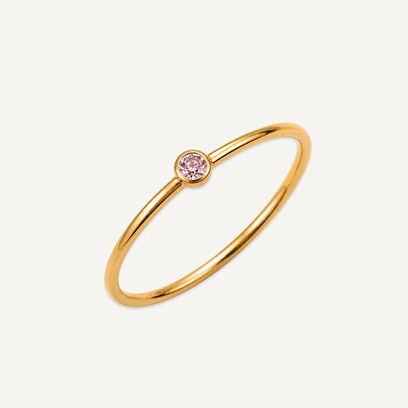 Bague Fine Pierre de Naissance Or Octobre