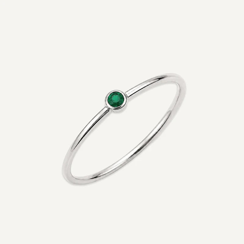 Bague Fine Pierre de Naissance Argent Mai