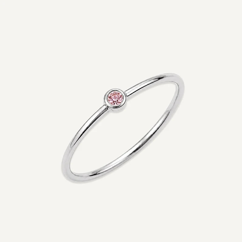 Bague Fine Pierre de Naissance Argent Octobre