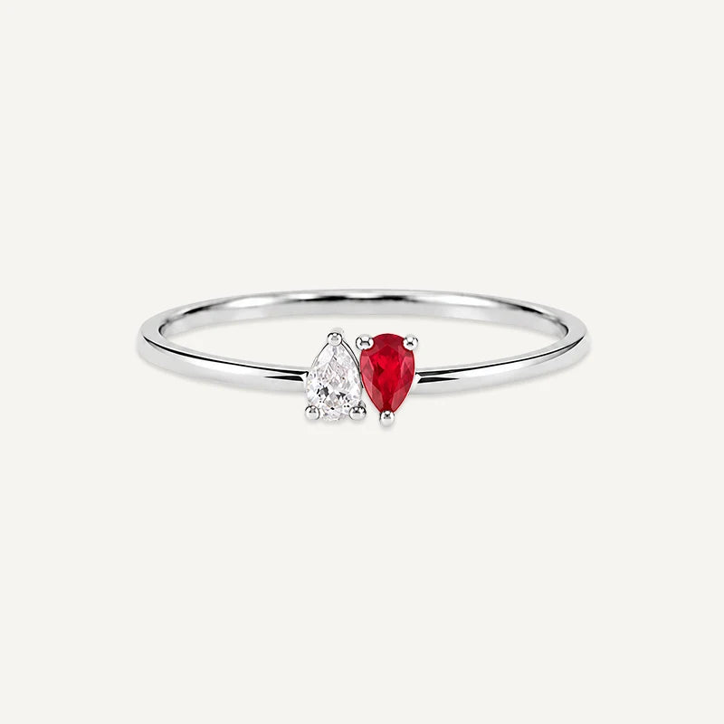 Bague Gouttes Pierres de Naissance Argent 2