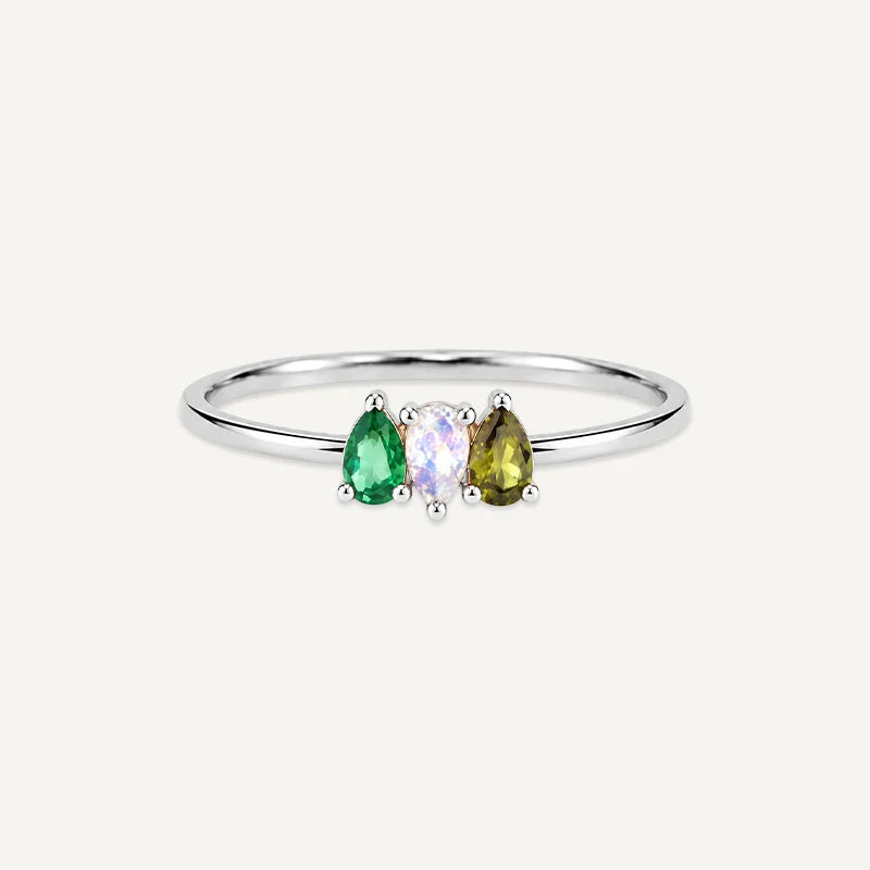 Bague Gouttes Pierres de Naissance Argent 3