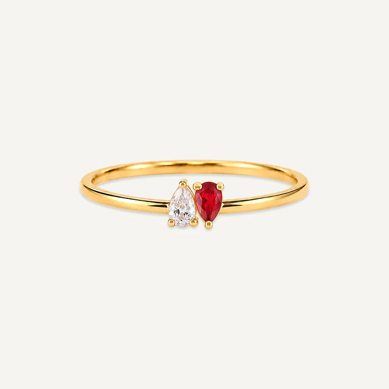 Bague Gouttes Pierres de Naissance Or 2