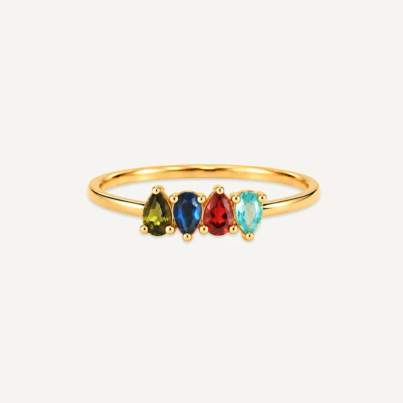 Bague Gouttes Pierres de Naissance Or 4