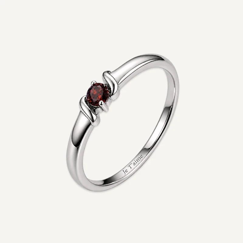Bague Gravure avec Pierres de Naissance Argent 1 Pierre