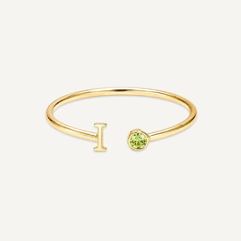 Bague Initiale avec Pierre de Naissance Or I